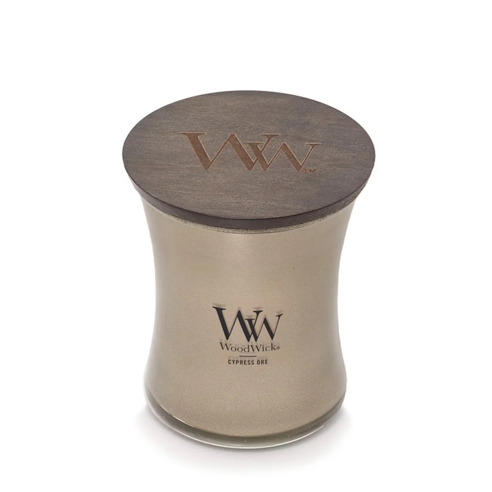 New! WoodWick Cypress Ore Medium candle